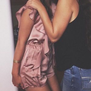 Pink Silk Romper